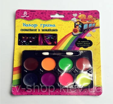 Грим Неон світиться вночі (8 кольорів), фото 1