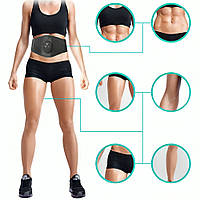 Пояс для похудения электрический, Черный / Миостимулятор для мышц / Фитнес пояс / Стимулятор мышц для фитнеса