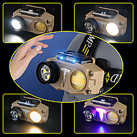 Фонарь налобный с PowerBank датчиком движения и 6 режимами работы CH-8825 фонарик на голову RGB стробоскоп