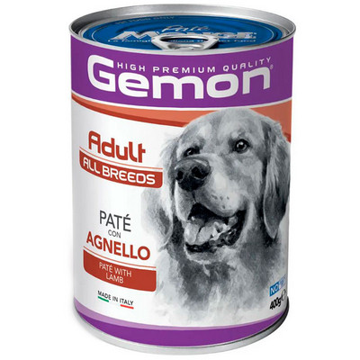 Вологий корм Gemon (Джемон) Dog Adult для собак всіх порід паштет з ягням 400 г