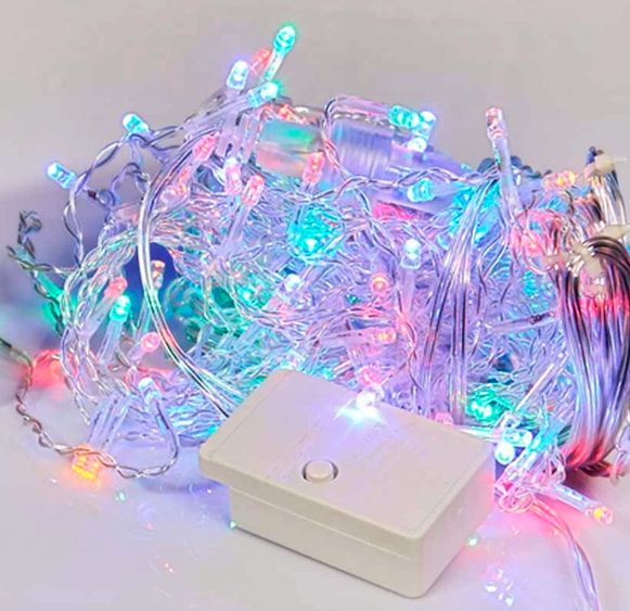 Гірлянда внутрішня світлодіодна Ultralight 64317 DL String 100Led 10м різнокольорове світло проз. дріт 1.2мм IP20 з контр (6832)