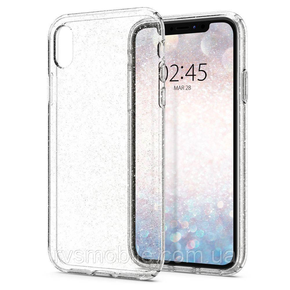 Силіконовий чохол для iPhone XR - Glitter з блискітками, Прозорий