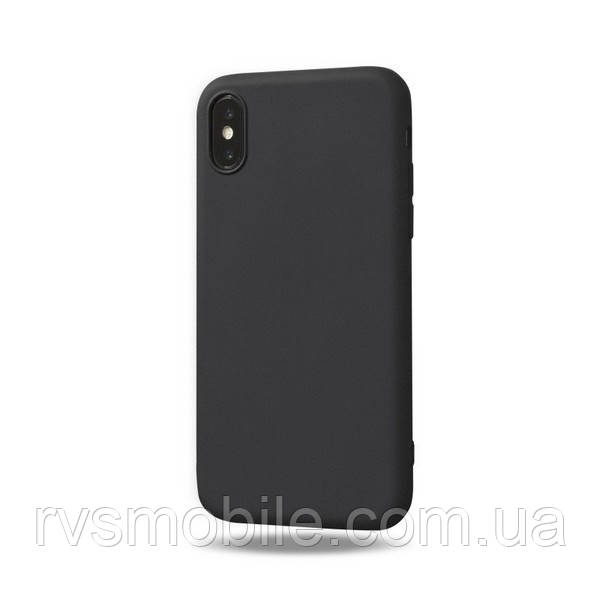 Силіконовий матовий чохол для iPhone XS/X - Чорний