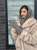 Жіночий капор капюшон леопардовий, жіноча шапка капюшон Лео