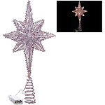 Верхівка на ялинку з підсвічуванням Зірка рожева (10 LED лампочок від батарейок 2AA) 40 см BonaDi