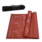 Фітнес-килимок з чохлом  Yoga Mat PVC 1,73мх0,61мх6 мм для фітнесу, йоги, тренувань (MS1845)