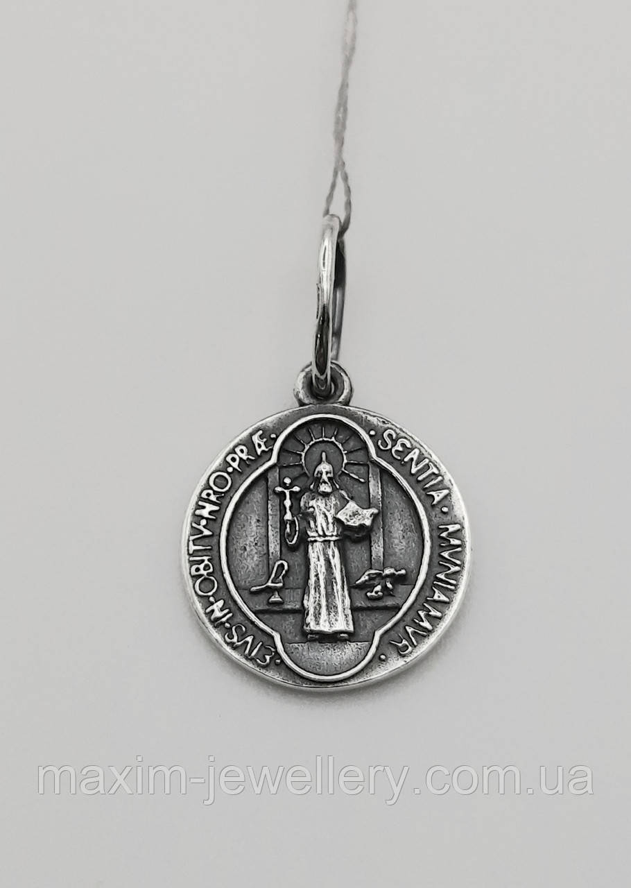 Підвіска "Святий Бенедикт" зі срібла, фото 1