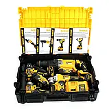 Набір АКБ інстументів 4 в 1 DeWALT 36V Перфоратор DCH26 Гайковерт DCF922 Шуруповерт DCD996 Болгарка DCG413, фото 8