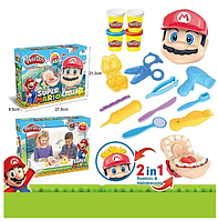 Тісто для ліплення "Стоматолог" Супер Маріо (2в1, 4 кольори, інструменти, в коробці) PD 8834