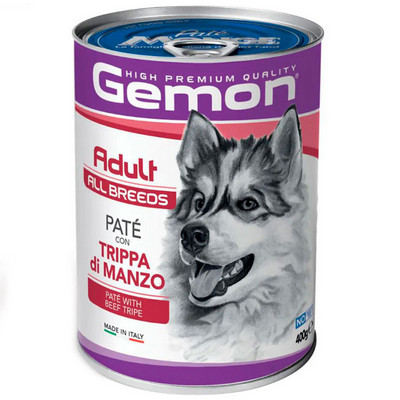 Вологий корм Gemon (Джемон) Dog Adult для собак усіх порід паштет з яловичим рубцем 400 г