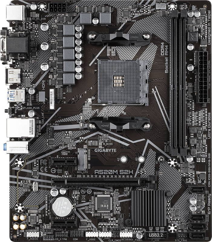 Материнська плата Gigabyte A520M S2H Socket AM4 (A520M S2H) Б/В