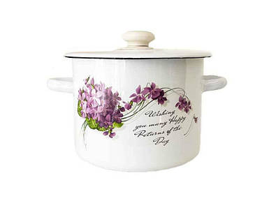 Каструля емальована 2,0л/2 циліндрична Віола (I1610/2) ТМ IDILIA FG