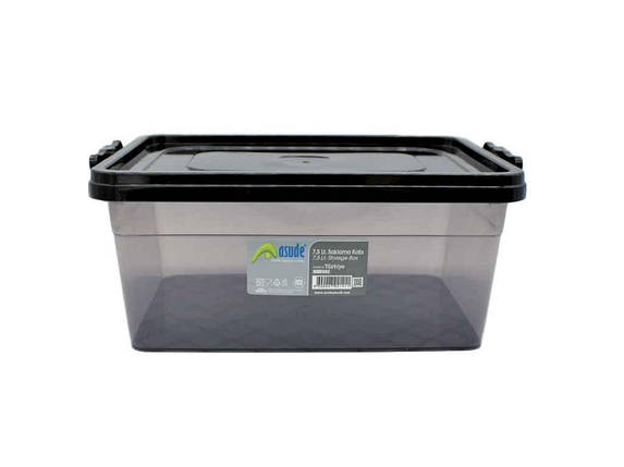 Контейнер пластиковий з кришкою 7,5л чорний ТМ ASUDE PLASTIK FG, фото 1