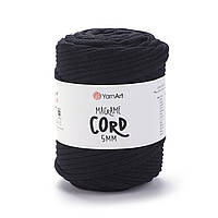 Yarnart MACRAME CORD 5 мм (Макраме Корд 5 мм) № 750 чорний (Пряжа напівбавовна, нитки для в'язання)