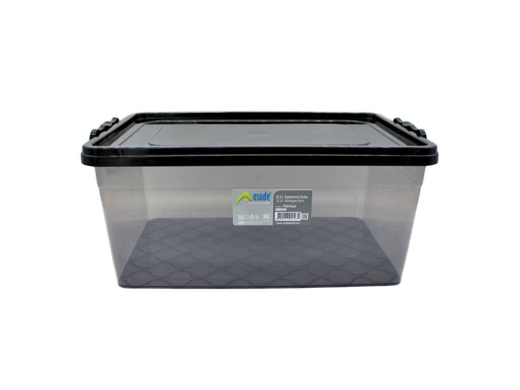 Контейнер пл. з кришкою 15л чорний ТМ ASUDE PLASTIK FG