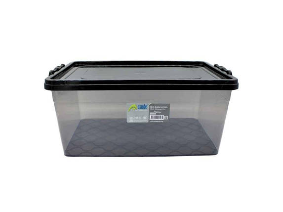 Контейнер пл. з кришкою 15л чорний ТМ ASUDE PLASTIK FG, фото 1