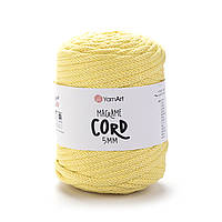 Yarnart MACRAME CORD 5 мм (Макраме Корд 5 мм) № 754 жовтий (Пряжа напівбавовна, нитки для в'язання)