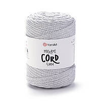 Yarnart MACRAME CORD 5 мм (Макраме Корд 5 мм) № 756 світло сірий (Пряжа напівбавовна, нитки для в'язання)