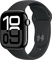 Apple Watch Series 10 GPS 42mm Jet Black Aluminum Case with Black Sport Band M/L MWWF3