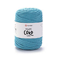 Yarnart MACRAME CORD 5 мм (Макраме Корд 5 мм) № 763 бірюза (Пряжа напівбавовна, нитки для в'язання)