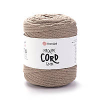 Yarnart MACRAME CORD 5 мм (Макраме Корд 5 мм) № 768 мокко (Пряжа напівбавовна, нитки для в'язання)