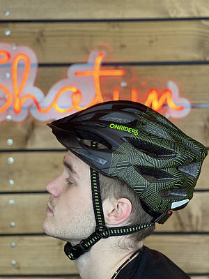 Шолом для велосипеда ONRIDE Mount чорний/зелений L (58-61 см)