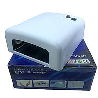 УФ лампа 36 ВТ для нарощування нігтів Simei-Femei c таймером всередині лист металу, проффессиональная