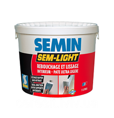 Шпаклівка для заробки тріщин SEMIN SEM LIGHT (семін сем лайт 5л) Фініш
