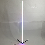 Кутова LED лампа-торшер RGB 1.2м з підсвічуванням та пультом LK202307-47, фото 10