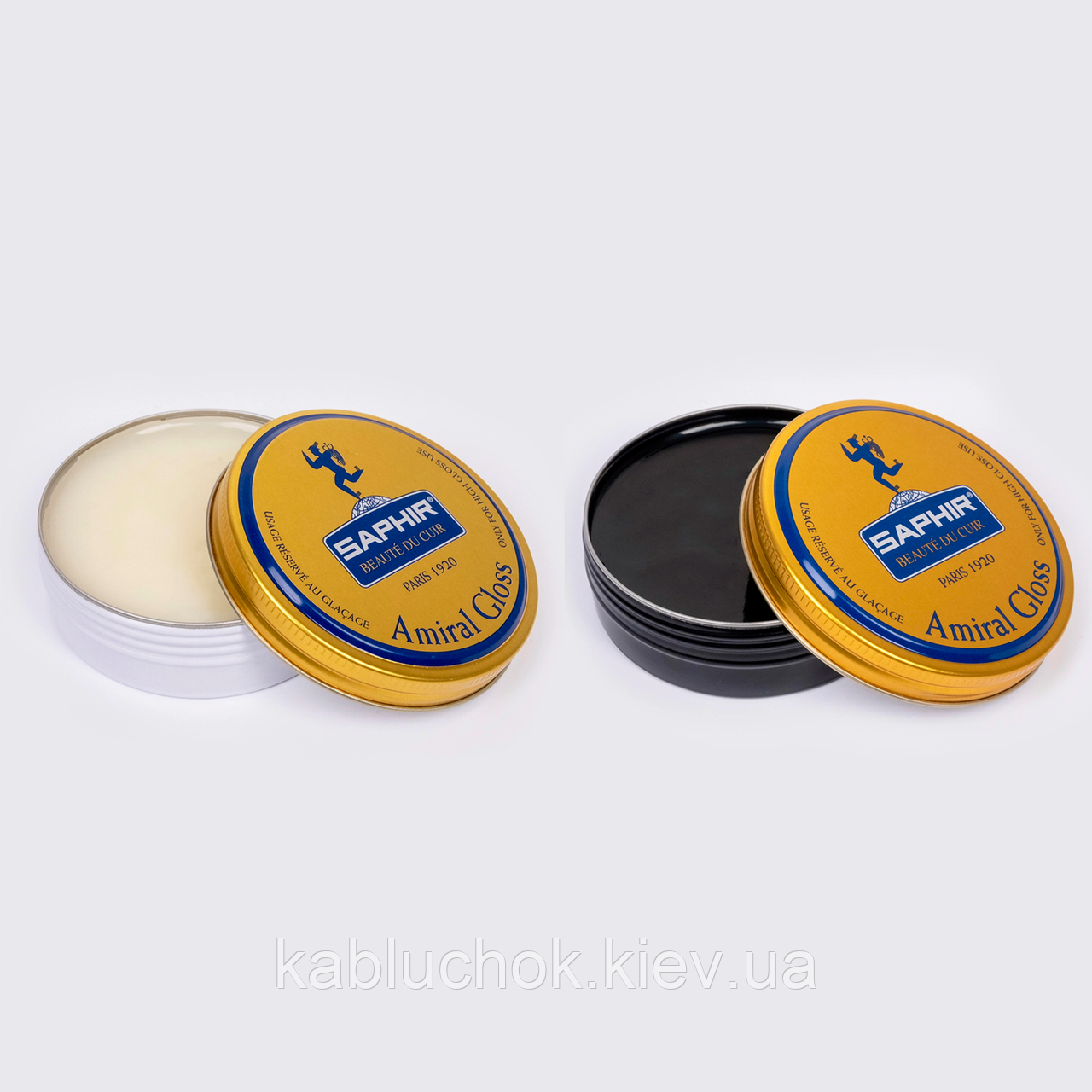 Крем для полірування взуття "Зеркальний блиск" Saphir Amiral Gloss, 50 мл (2 кольори на вибір)