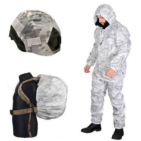 Комплект Маскувальний костюм білий Alpine Multicam 3 в 1, фото 1