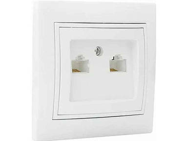 Розетка компютерна FL РВcomсб-1-Fl-W ТМ АСКО FG