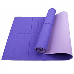 Фітнес-килимок Yoga Mat TPE 1,83мх0,61мх6мм для фітнесу, йоги, тренувань (MS0613-21)