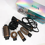 Фен для волосся хіт VGR, Фен з іонізацією та термозахистом, Гребінець-браш для укладання TW-49, фото 5