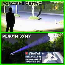 Налобний ліхтар з флуоресцентним розфарбуванням зумом PLD-903 компактний акумуляторний ліхтарик регульований нахил, фото 5