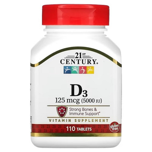 Вітаміни 21st Century Vitamin D3 125 mcg 5000 IU (110 таблеток.)