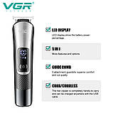 Машинка для стрижки волосся без шуму VGR, Машинка для стрижки волосся хороша підстригання YU-68, фото 4