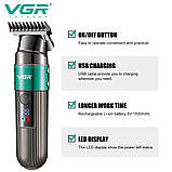 Електрична машинка для стрижки побутова VGR, Машинка для різних стрижок акумуляторна JZ-70, фото 10