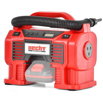 Багатофункціональний акумуляторний компресор HECHT2190 (без АКБ та ЗП), 4в1, 20В/розетки 12В, тиск 11 бар, дисплей