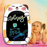 Графічний кольоровий планшет для дітей з ручкою стілус для малювання JD-72, фото 8