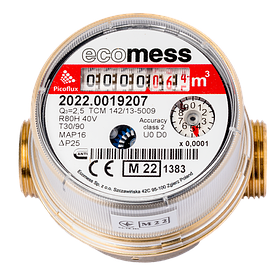 Лічильник гарячої води Ду 15 Ecomess Picoflux  короткий L=80 мм (без штуцерів)