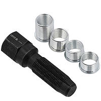 Набір ремонту різьби свічкових колодязів мітчик М16х1,25 вставки М14х1,25 мм 4 шт YATO (YT-17582)