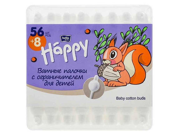 Палички ватні гiг baby happy для дітей 568 ТМ Bella FG, фото 1
