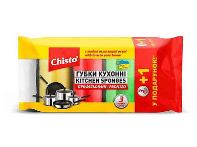 Губка кухонна для посуду ПРОФІЛЬОВАНА 31шт ТМ Chisto FG