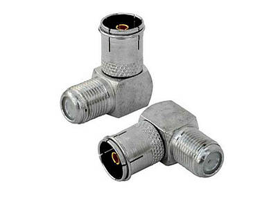 Перехідник кутовий гніздо ТV-гніздо F метал ТМ КИТАЙ FG