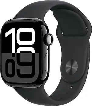 Apple Watch Series 10 GPS 42mm Jet Black Aluminum Case with Black Sport Band M/L MWWF3, фото 1