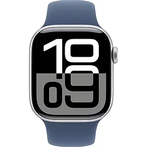 Apple Watch Series 10 GPS 42mm Silver Aluminum Case with Denim Sport Band M/L MWWC3, фото 3