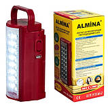 Світлодіодний акумуляторний ліхтар ALMINA DL-2424 з 24 LED і павербанком, червоний, фото 10