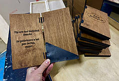 Чек бук, папка рахунок з шкіряною кишенею, колір горіх