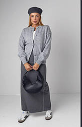 В'язана кофта на ґудзиках приталеного силуету тепла (р. 42-46) 14043415